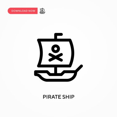 Korsan gemisi Basit vektör simgesi. Web sitesi veya mobil uygulama için modern, basit düz vektör çizimi