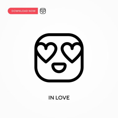 Aşkta basit vektör simgesi. Web sitesi veya mobil uygulama için modern, basit düz vektör çizimi