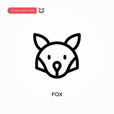 Fox Basit vektör simgesi. Web sitesi veya mobil uygulama için modern, basit düz vektör çizimi