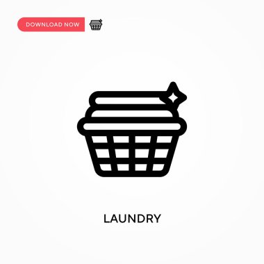 Çamaşır Basit vektör simgesi. Web sitesi veya mobil uygulama için modern, basit düz vektör çizimi