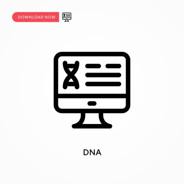 DNA Basit vektör simgesi. Web sitesi veya mobil uygulama için modern, basit düz vektör çizimi