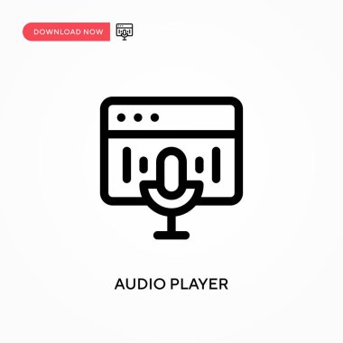 Ses oynatıcı Basit vektör simgesi. Web sitesi veya mobil uygulama için modern, basit düz vektör çizimi