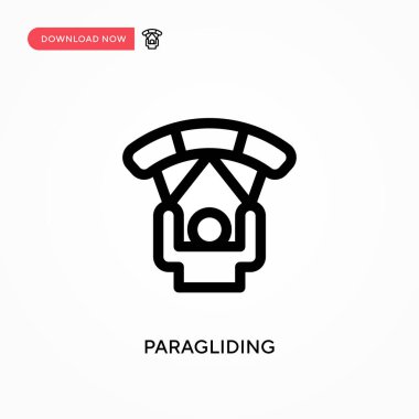 Basit vektör simgesi paragliding. Web sitesi veya mobil uygulama için modern, basit düz vektör çizimi
