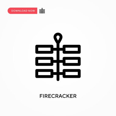 Firecracker Basit vektör simgesi. Web sitesi veya mobil uygulama için modern, basit düz vektör çizimi