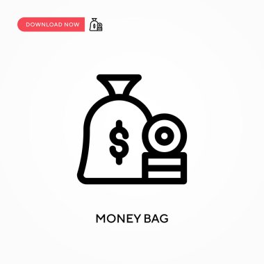 Para çantası basit vektör simgesi. Web sitesi veya mobil uygulama için modern, basit düz vektör çizimi