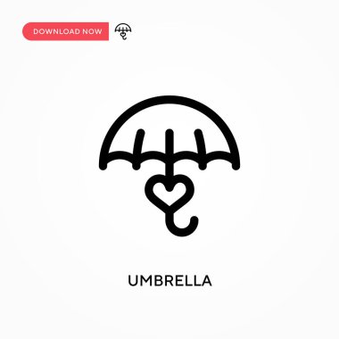 Şemsiye Basit vektör simgesi. Web sitesi veya mobil uygulama için modern, basit düz vektör çizimi