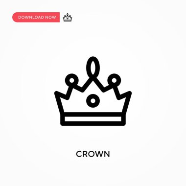 Crown Basit vektör simgesi. Web sitesi veya mobil uygulama için modern, basit düz vektör çizimi