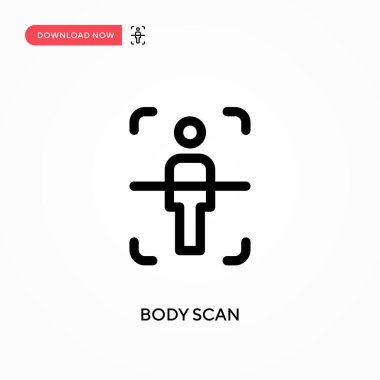 Vücut taraması basit vektör simgesi. Web sitesi veya mobil uygulama için modern, basit düz vektör çizimi