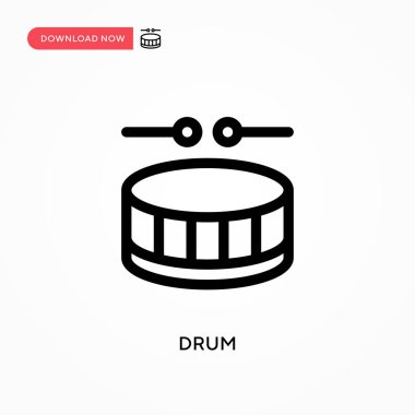 Davul Basit vektör simgesi. Web sitesi veya mobil uygulama için modern, basit düz vektör çizimi