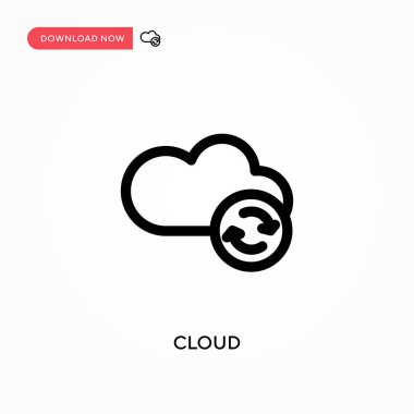 Bulut Basit vektör simgesi. Web sitesi veya mobil uygulama için modern, basit düz vektör çizimi