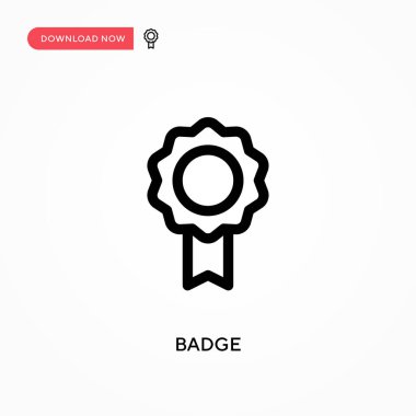 Rozet Basit vektör simgesi. Web sitesi veya mobil uygulama için modern, basit düz vektör çizimi