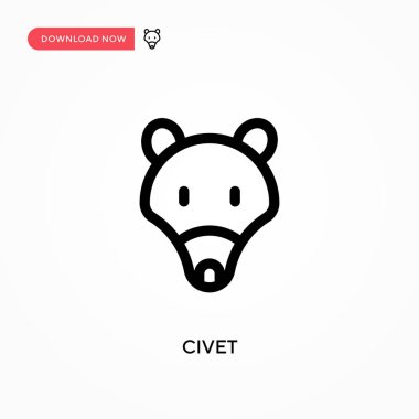 Civet Basit vektör simgesi. Web sitesi veya mobil uygulama için modern, basit düz vektör çizimi