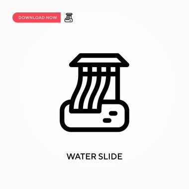 Su kaydırağı basit vektör simgesi. Web sitesi veya mobil uygulama için modern, basit düz vektör çizimi