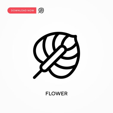 Çiçek Basit vektör simgesi. Web sitesi veya mobil uygulama için modern, basit düz vektör çizimi