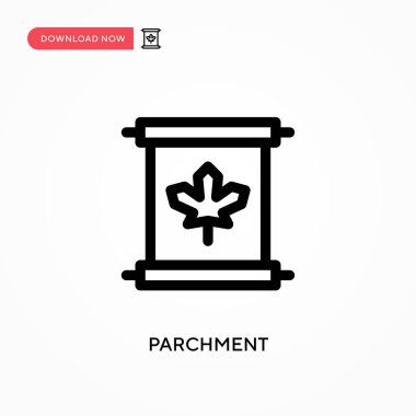 Parşömen Basit vektör simgesi. Web sitesi veya mobil uygulama için modern, basit düz vektör çizimi