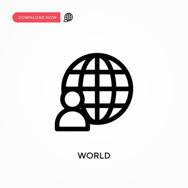 Dünya basit vektör simgesi. Web sitesi veya mobil uygulama için modern, basit düz vektör çizimi