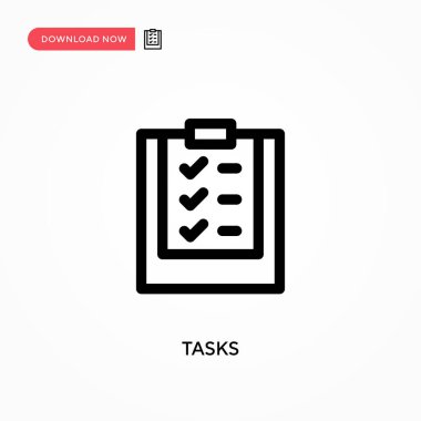 Görevler basit vektör simgesi. Web sitesi veya mobil uygulama için modern, basit düz vektör çizimi