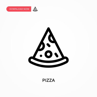 Pizza basit vektör simgesi. Web sitesi veya mobil uygulama için modern, basit düz vektör çizimi
