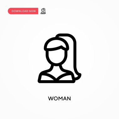 Kadın basit vektör simgesi. Web sitesi veya mobil uygulama için modern, basit düz vektör çizimi
