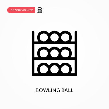 Bowling topu basit vektör simgesi. Web sitesi veya mobil uygulama için modern, basit düz vektör çizimi