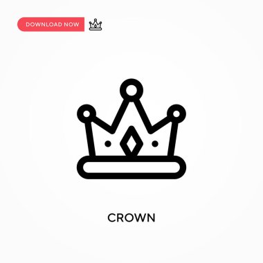 Crown Basit vektör simgesi. Web sitesi veya mobil uygulama için modern, basit düz vektör çizimi