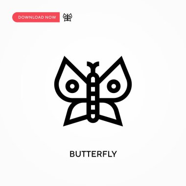 Kelebek basit vektör simgesi. Web sitesi veya mobil uygulama için modern, basit düz vektör çizimi