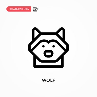 Wolf Simple vektör simgesi. Web sitesi veya mobil uygulama için modern, basit düz vektör çizimi