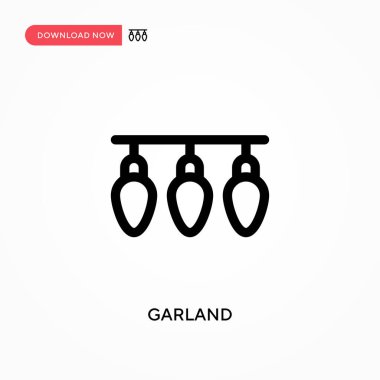 Garland Basit vektör simgesi. Web sitesi veya mobil uygulama için modern, basit düz vektör çizimi
