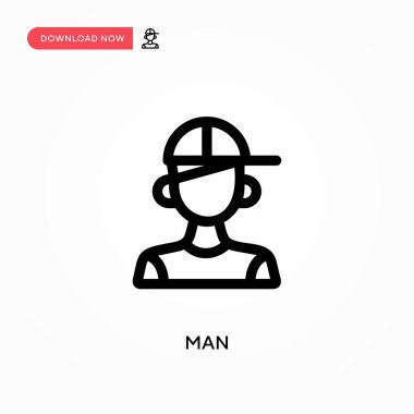 Basit erkek vektör simgesi. Web sitesi veya mobil uygulama için modern, basit düz vektör çizimi