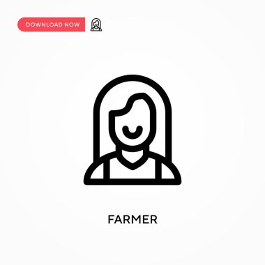 Çiftçi Basit vektör simgesi. Web sitesi veya mobil uygulama için modern, basit düz vektör çizimi