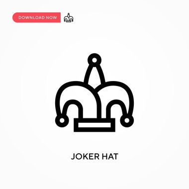 Joker şapkası basit vektör simgesi. Web sitesi veya mobil uygulama için modern, basit düz vektör çizimi