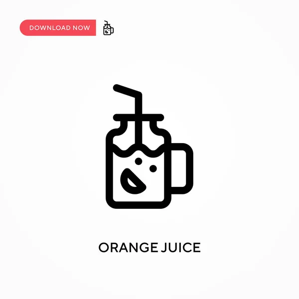 Jus Orange Simple Icône Vectorielle Illustration Vectorielle Plate Moderne Simple — Image vectorielle