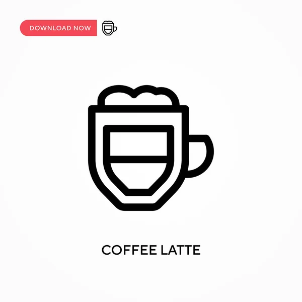 Café Latte Ícone Vetorial Simples Ilustração Vetorial Plana Moderna Simples — Vetor de Stock