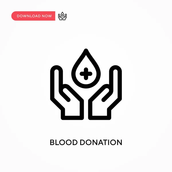 Donación Sangre Icono Vector Simple Moderno Simple Ilustración Vector Plano — Vector de stock