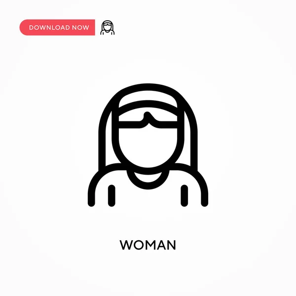 女性のシンプルなベクトルアイコン ウェブサイトやモバイルアプリのための現代的でシンプルなフラットベクトルイラスト — ストックベクタ