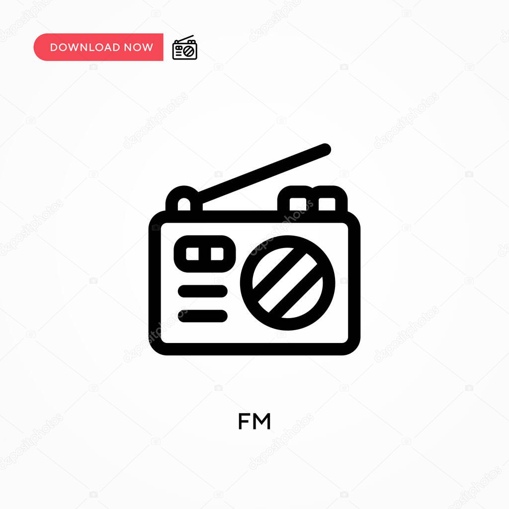 Fm Simple vector icon. Modern, simple flat vector illustration for web site or mobile app