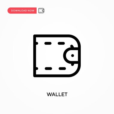 Cüzdan Basit vektör simgesi. Web sitesi veya mobil uygulama için modern, basit düz vektör çizimi