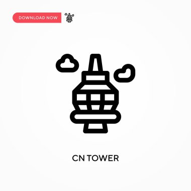 Cn kulesi basit vektör simgesi. Web sitesi veya mobil uygulama için modern, basit düz vektör çizimi