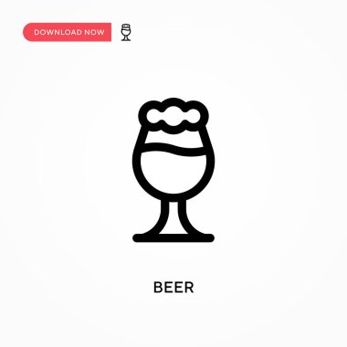 Bira basit vektör simgesi. Web sitesi veya mobil uygulama için modern, basit düz vektör çizimi