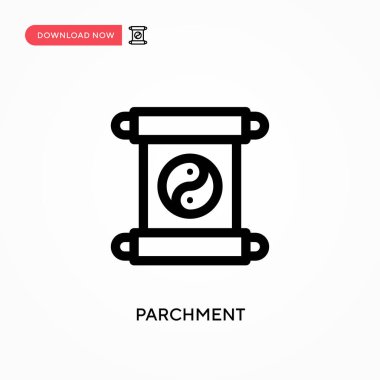 Parşömen Basit vektör simgesi. Web sitesi veya mobil uygulama için modern, basit düz vektör çizimi