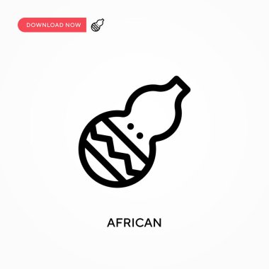 Afrika basit vektör simgesi. Web sitesi veya mobil uygulama için modern, basit düz vektör çizimi