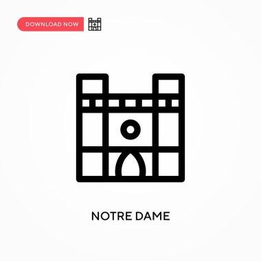 Notre dame basit vektör simgesi. Web sitesi veya mobil uygulama için modern, basit düz vektör çizimi