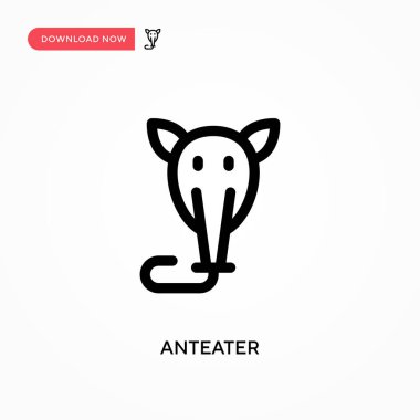 Karınca yiyen basit vektör simgesi. Web sitesi veya mobil uygulama için modern, basit düz vektör çizimi