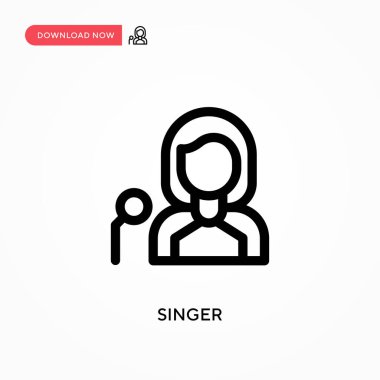Singer Simple vektör simgesi. Web sitesi veya mobil uygulama için modern, basit düz vektör çizimi
