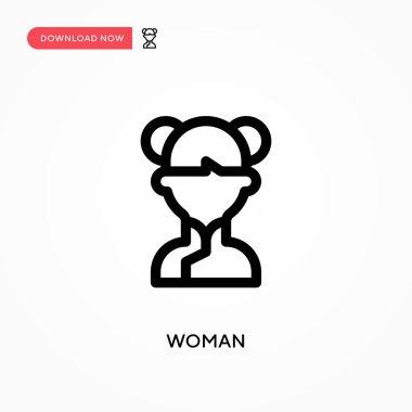 Kadın basit vektör simgesi. Web sitesi veya mobil uygulama için modern, basit düz vektör çizimi