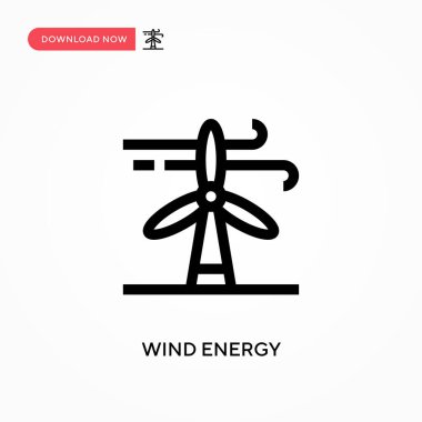 Rüzgar enerjisi Basit vektör simgesi. Web sitesi veya mobil uygulama için modern, basit düz vektör çizimi