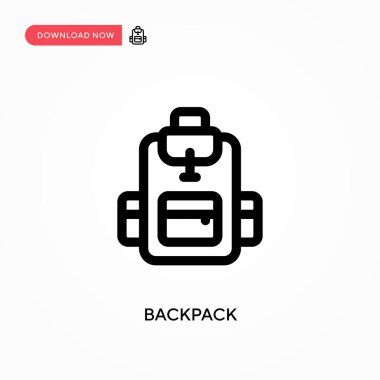 Sırt çantası Basit vektör simgesi. Web sitesi veya mobil uygulama için modern, basit düz vektör çizimi