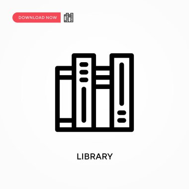 Kütüphane Basit vektör simgesi. Web sitesi veya mobil uygulama için modern, basit düz vektör çizimi
