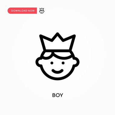 Çocuk basit vektör simgesi. Web sitesi veya mobil uygulama için modern, basit düz vektör çizimi