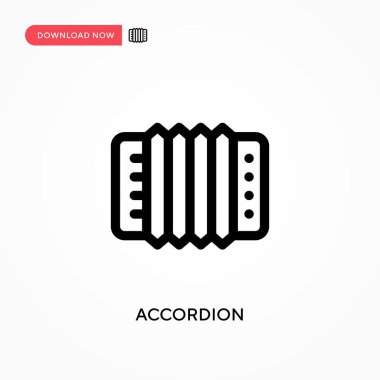 Akordiyon Basit vektör simgesi. Web sitesi veya mobil uygulama için modern, basit düz vektör çizimi